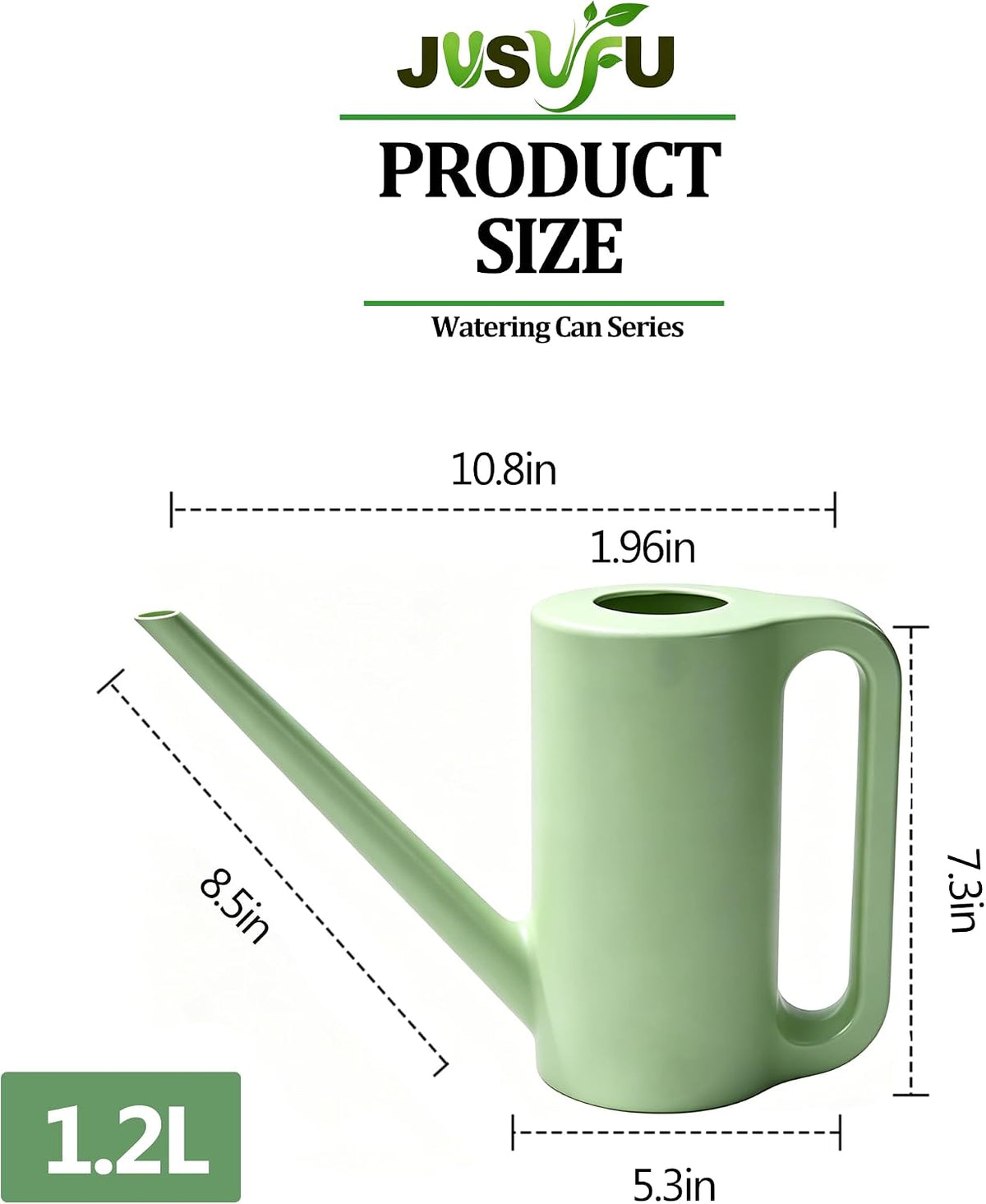 1.2L Watering Can for Indoor Plants,Long Spout (Light Greed)