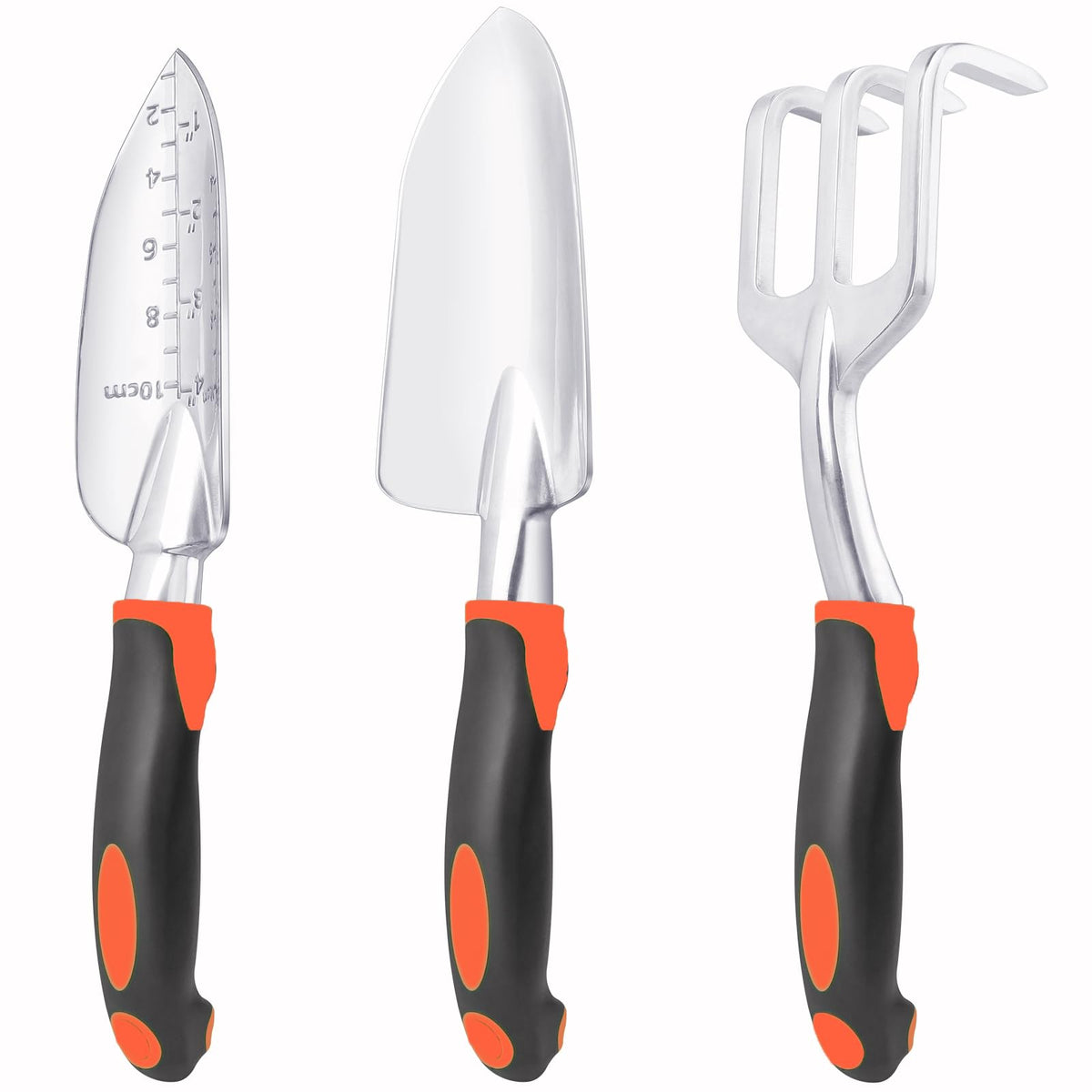 Garden Tools Set, 3 Pack Garden Shovel, Transplant Trowel, Hand Rake Green
