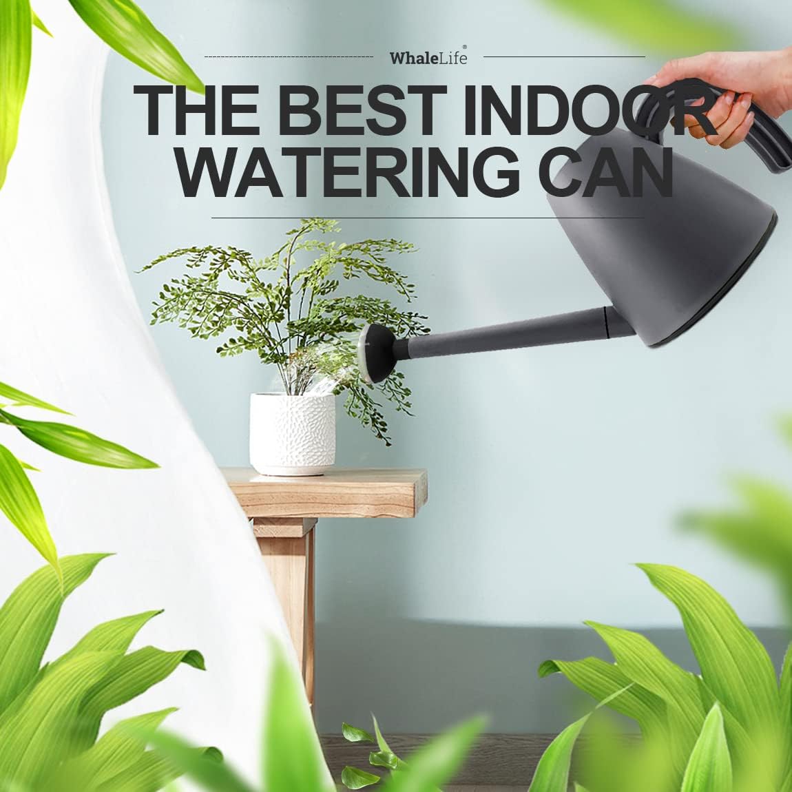 Indoor Plant Watering Can Long Spout for House Plants 2L/67oz Gray