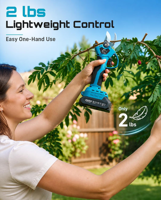 SEESII Electric Pruning Shears, 1.4" Cutting Cordless Pruner for Gardening