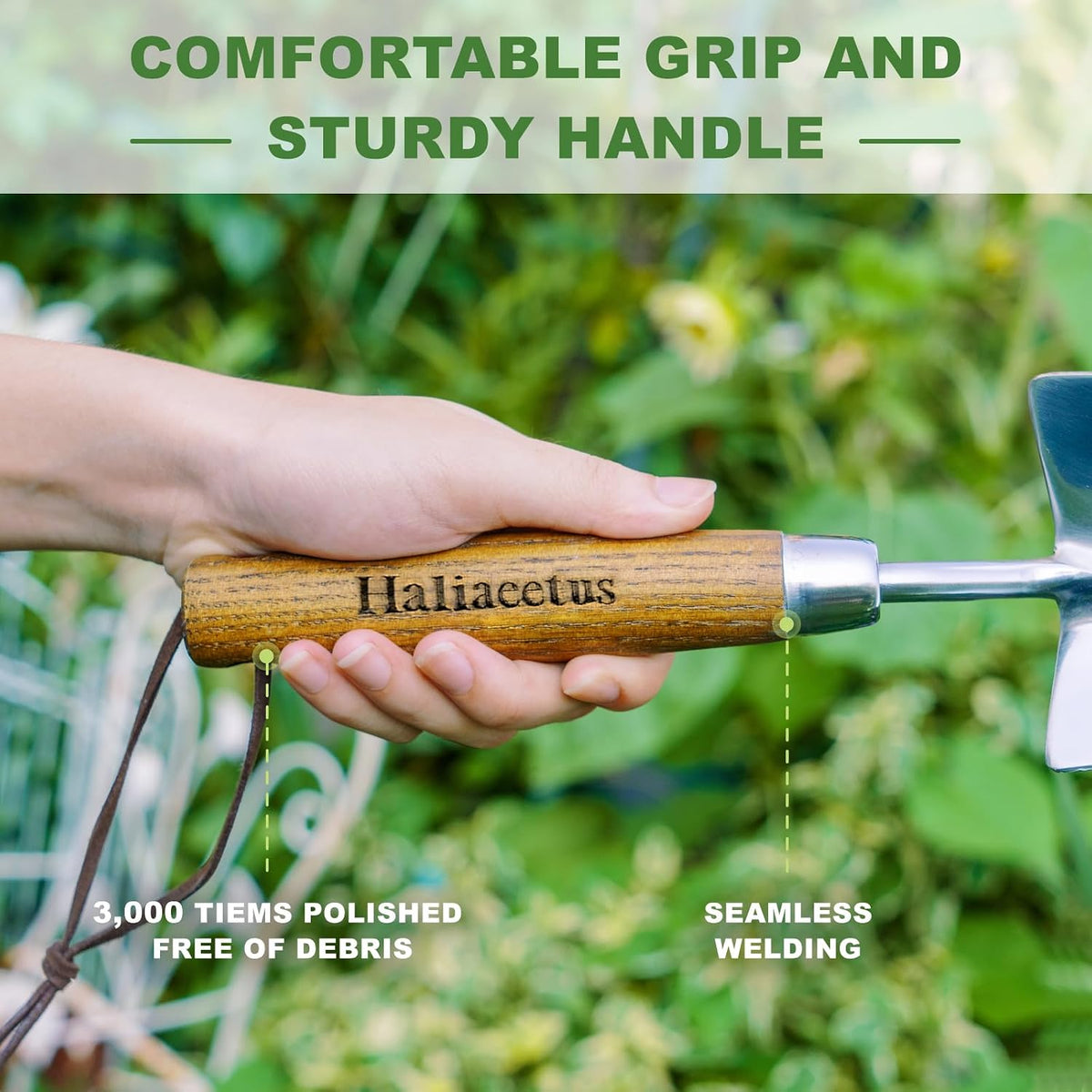Haliaeetus Garden Trowel Hand Tool, Bend Proof Stainless Steel Hand Trowel