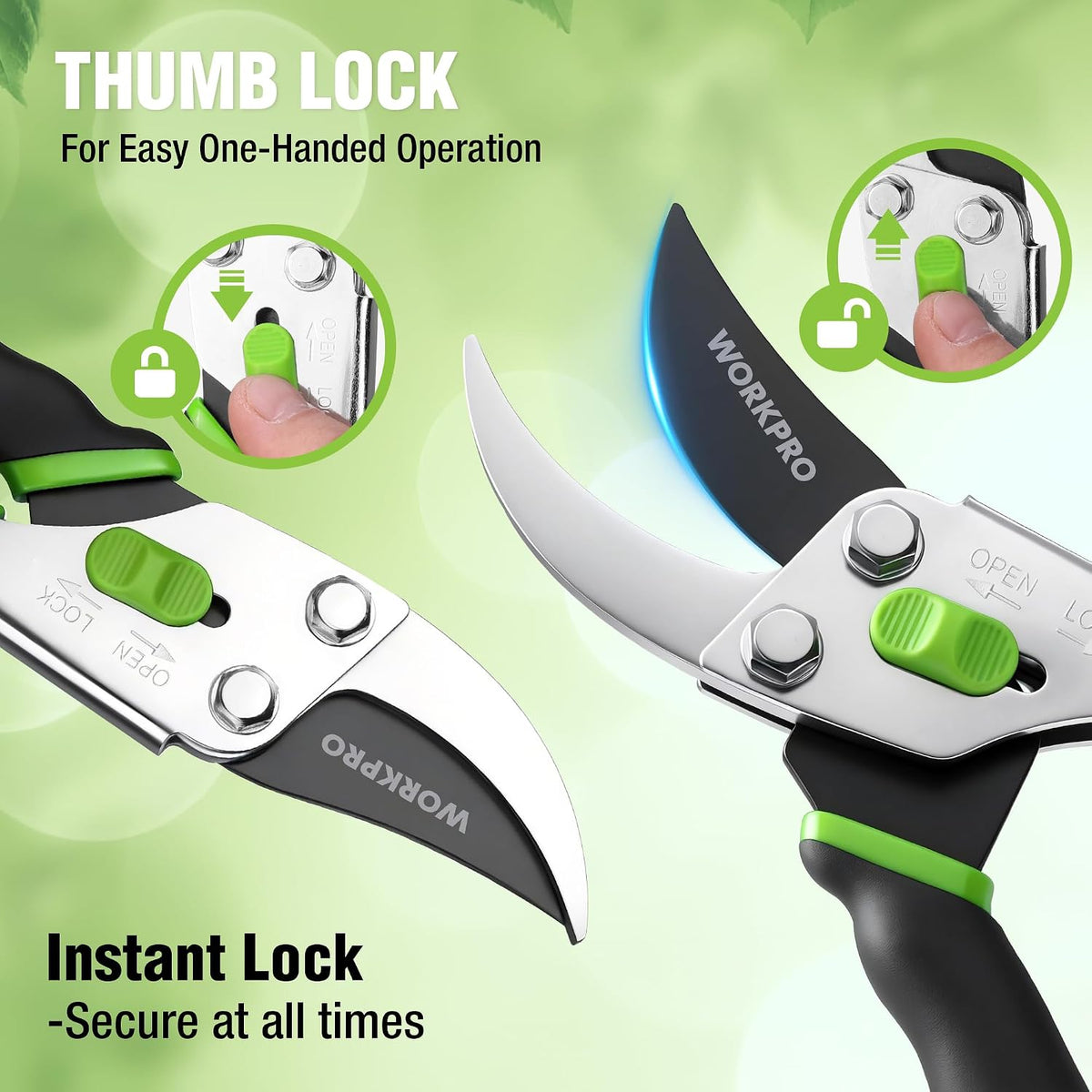 WORKPRO Pruning Shears, Garden Clippers with 5/8" Cut Capacity, 8.5" Bypass