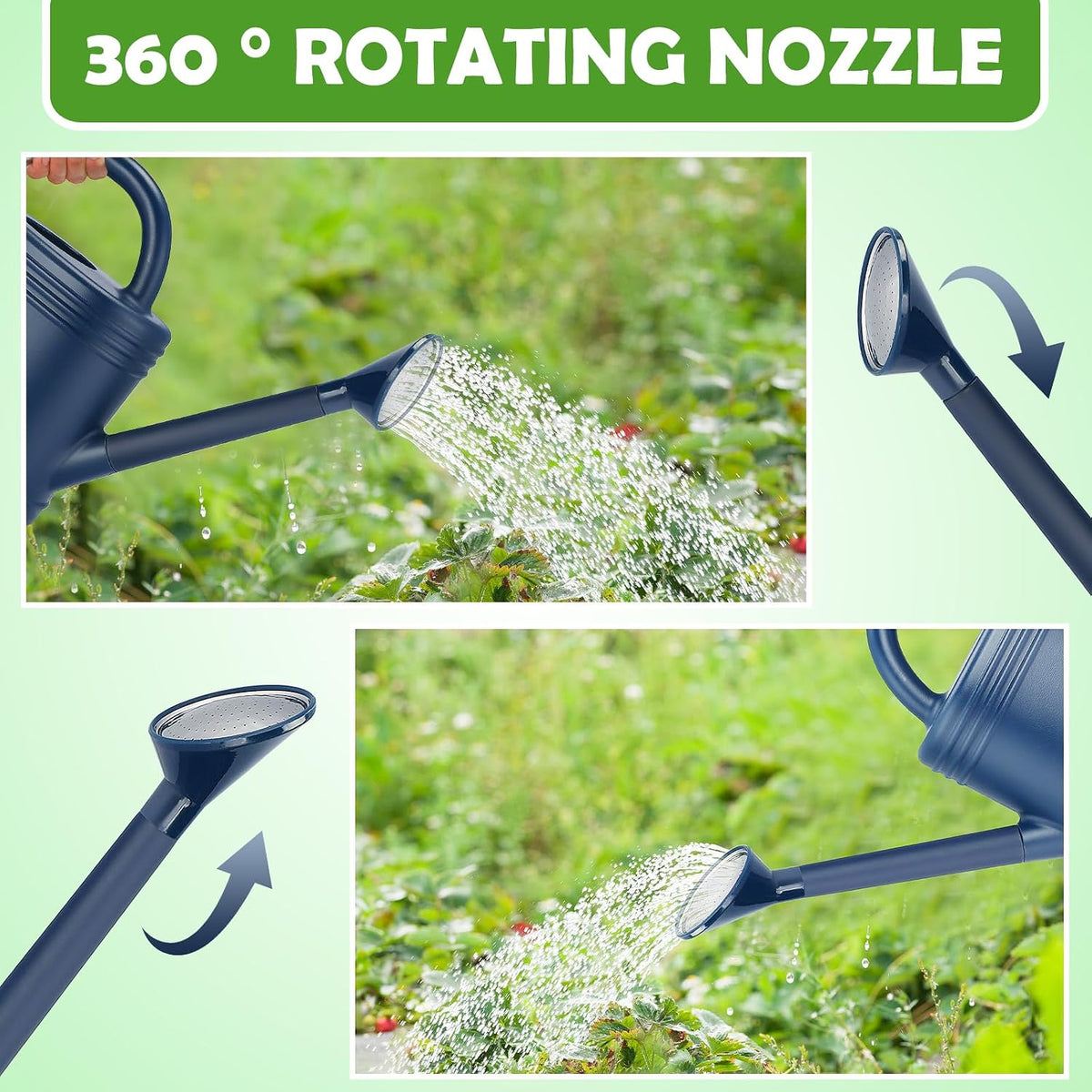 1 Gallon Watering Can for Indoor Plants, Garden Watering Cans for Outdoor Plant House Flower, Modern Plant Watering Can Large Long Spout with Sprinkler Head
