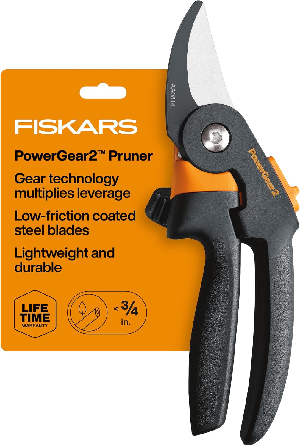 Fiskars SoftGrip Bypass Pruning Shears, 5/8" Cut Capacity Garden Clippers
