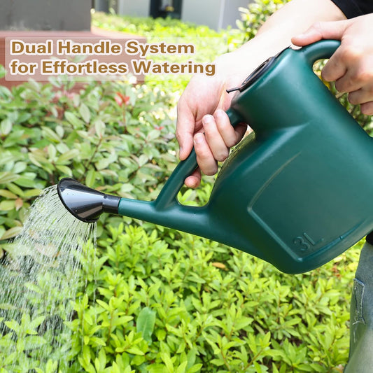 Small Watering Can for Indoor Plants with Lid & Long Spout, Drip-Free, 3L