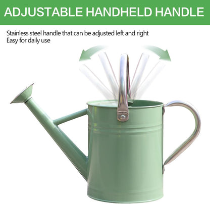 Metal Watering Can 1 Gallon for Outdoor Garden Plants, CGreen