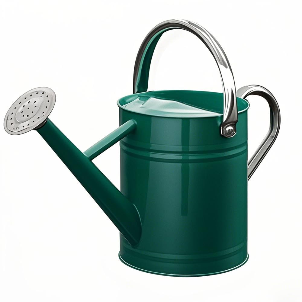 Metal Watering Can for Outdoor Plants, Watering Can Decor 1 Gallon (Green)