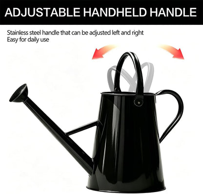 1.5 Gallon Metal Watering Can for Outdoor Plants, Large Watering Can, Black