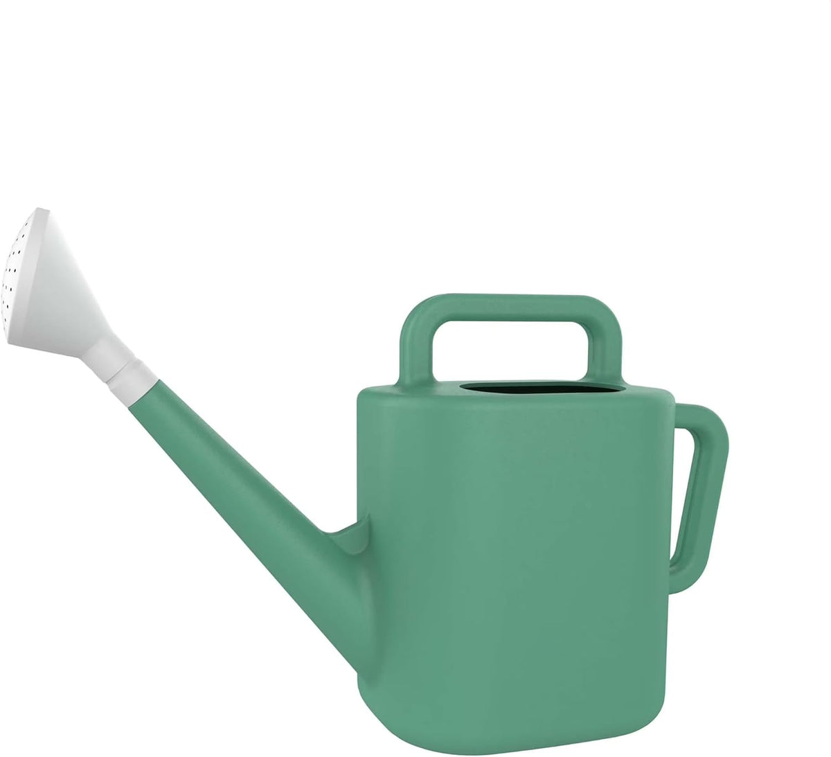 2 Gallon Resin Watering Can Green Lily – Top & Side Dual Handle for Easy Carry & Pour, Offset Opening Mess-Free Refill, Sturdy Garden Watering Can for Indoor & Outdoor Plants