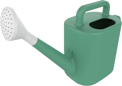 2 Gallon Resin Watering Can Green Lily – Top & Side Dual Handle for Easy Carry & Pour, Offset Opening Mess-Free Refill, Sturdy Garden Watering Can for Indoor & Outdoor Plants