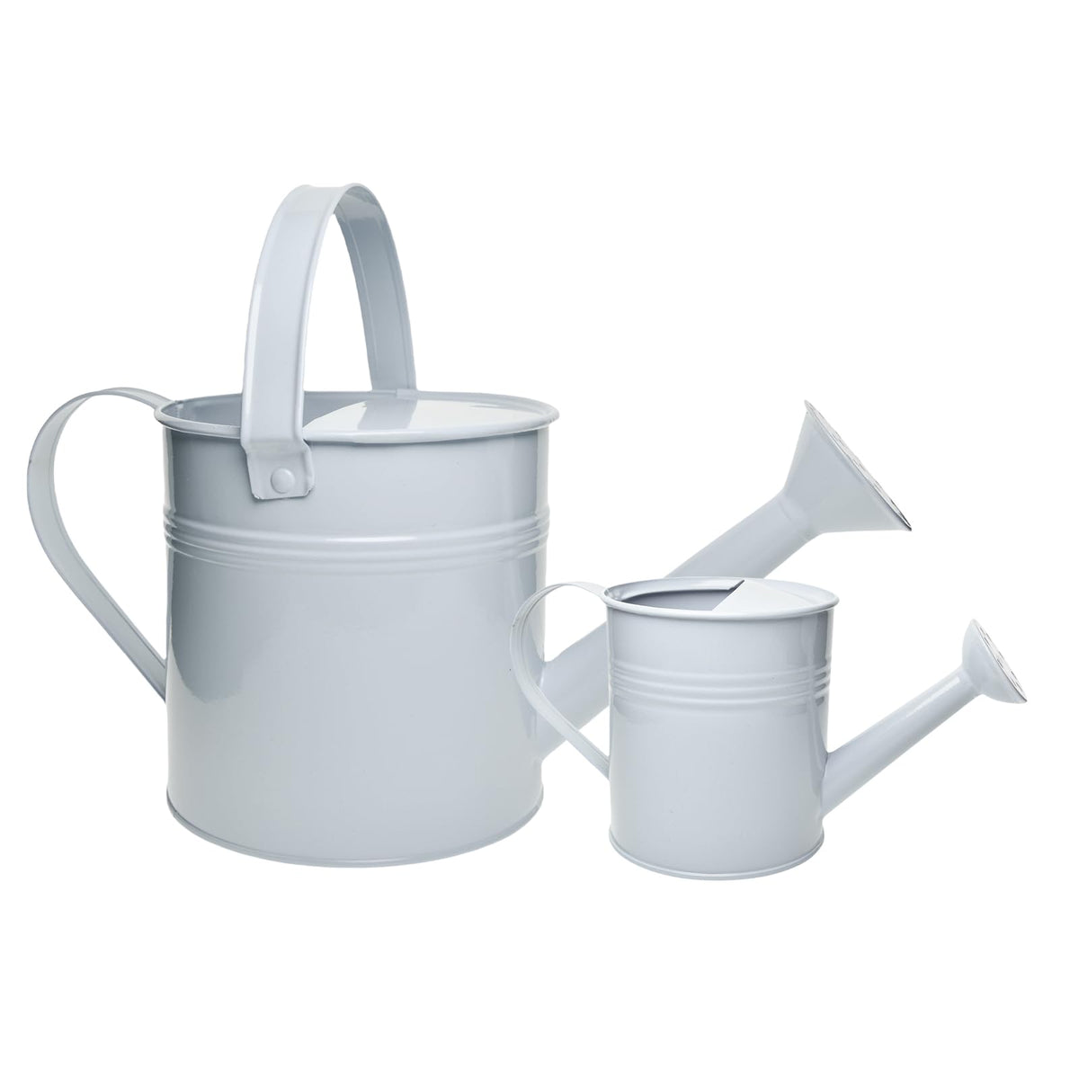 Small Metal Watering Can Set, Pink, 1.2L and 0.23L Garden Cans with Long Spout, Indoor Outdoor Plant Care (Green Blue)