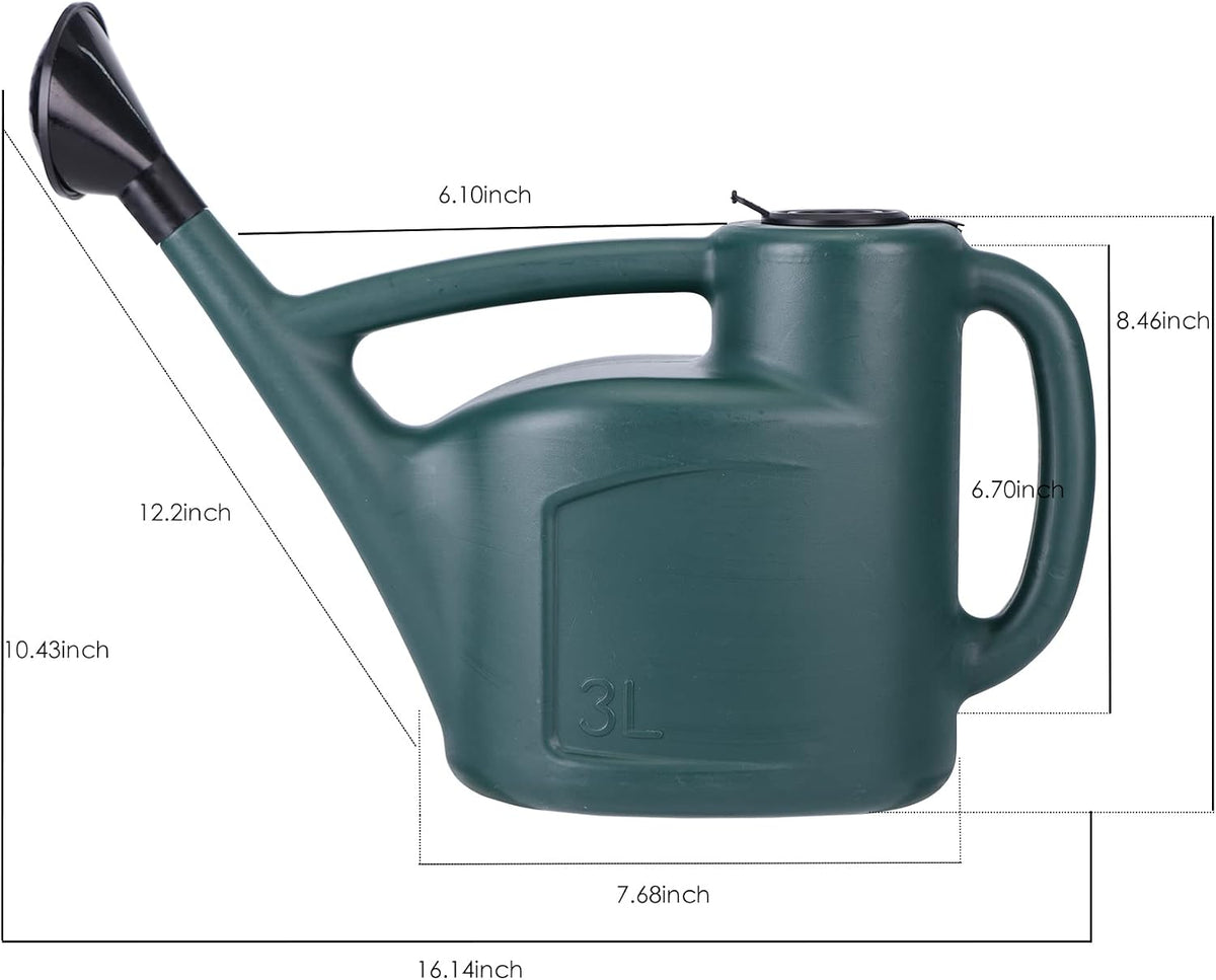 Small Watering Can for Indoor Plants with Lid & Long Spout, Drip-Free, 3L