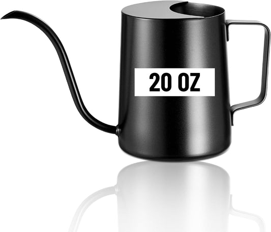 Watering Can Indoor Plants, 20oz Stainless Steel Long Spout, Black
