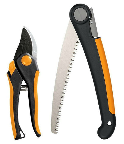Fiskars 2-Piece Garden Tool Set, Pruning Shears & Vegetable Scissors