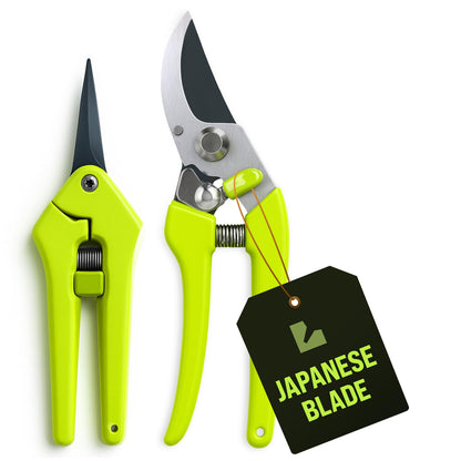 2-Pack Stainless Steel Gardening Scissors, Pruning Shears and Clippers for Gardening