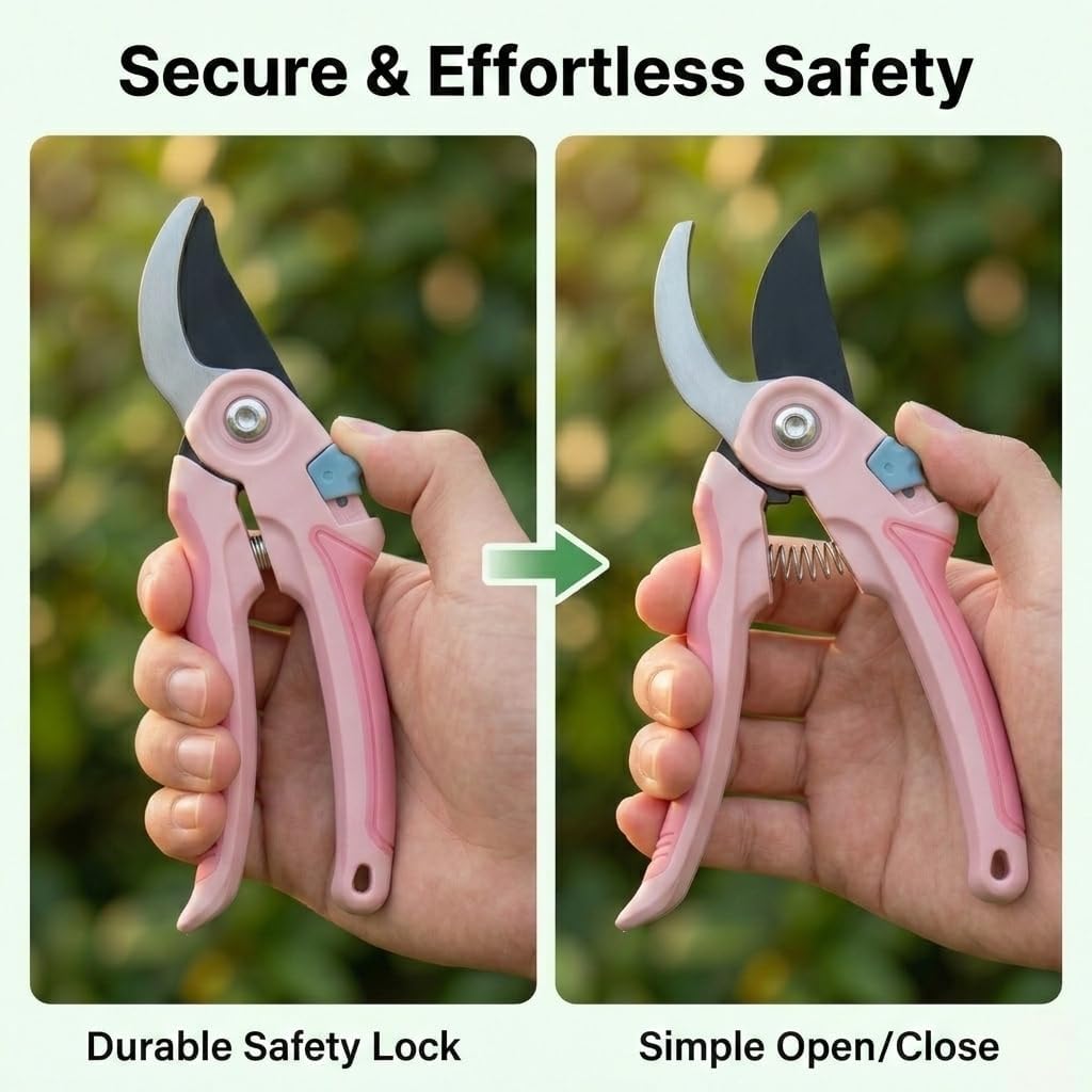 NEXON Pruning Shears 2-Pack, Bypass 8" & 6.25", SK5 Steel Garden Shears