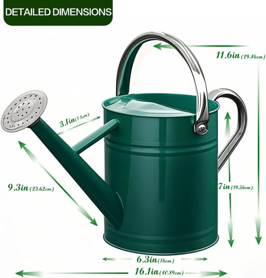 Metal Watering Can for Outdoor Plants, Watering Can Decor 1 Gallon (Green)