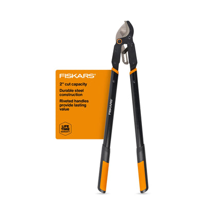 Fiskars 32” PowerGear Garden Bypass Loppers, Tree Trimmer, 2" Cut Capacity