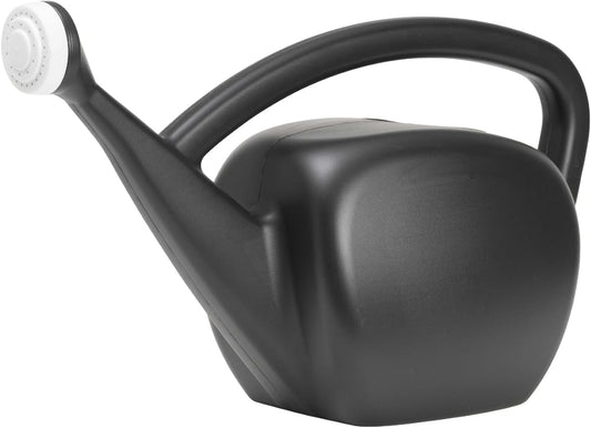 Root & Vessel 2 Gallon Watering Can Outdoor, Made in USA, Large Fill Hole & Long Spout & Handle for Ease of Use, Removable Nozzle, Outdoor & Indoor Use, Black