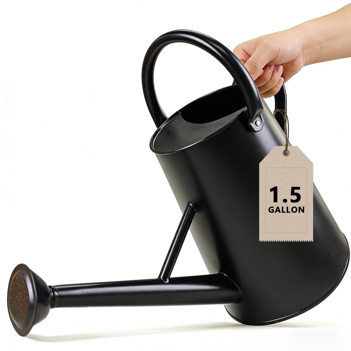 Watering Can for Outdoor&Indoor Plants，1.5 Gallon，Black