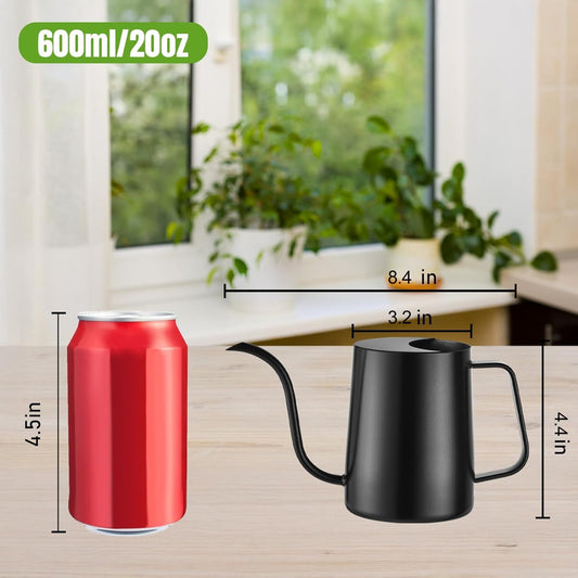 Watering Can Indoor Plants, 20oz Stainless Steel Long Spout, Black