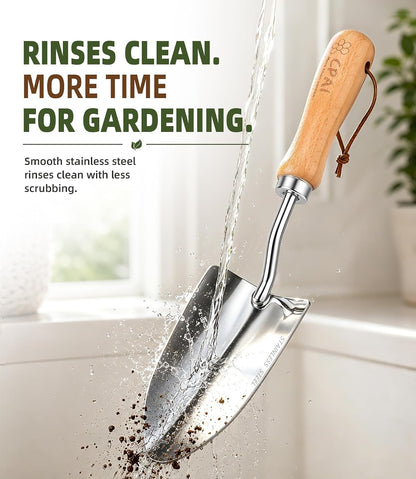 Garden Trowel, Heavy Duty 2mm Stainless Steel Hand Shovel