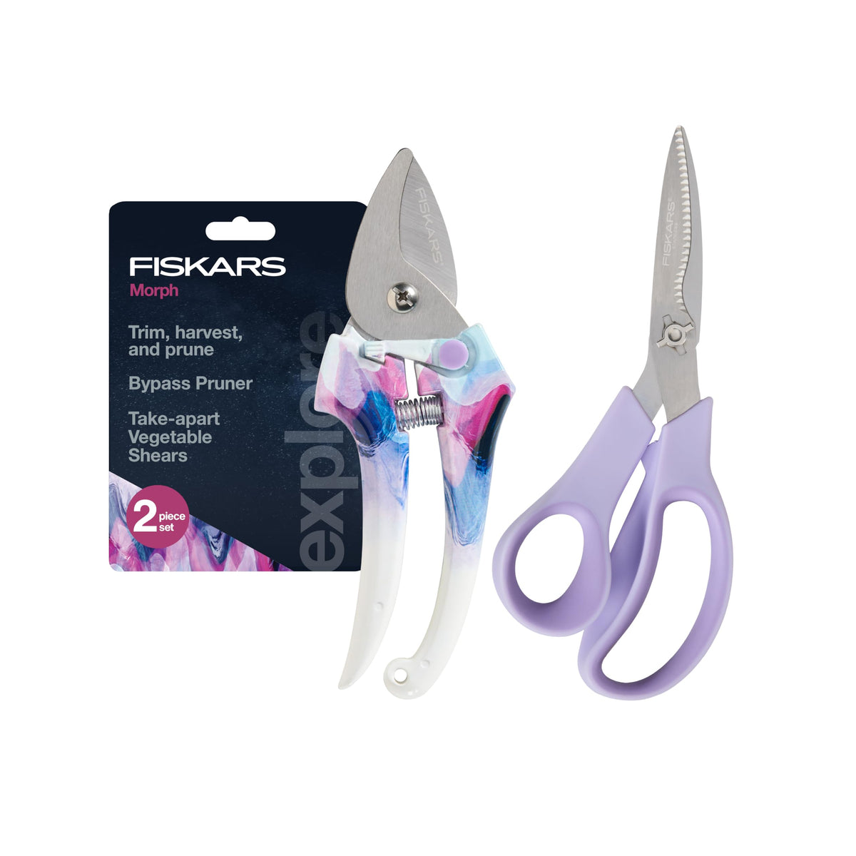 Fiskars 2-Piece Garden Tool Set, Pruning Shears & Vegetable Scissors