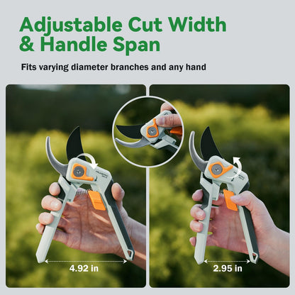 PrunePro® Pruning Shears Scissors Set Effortless Cut 1" Branches Clippers
