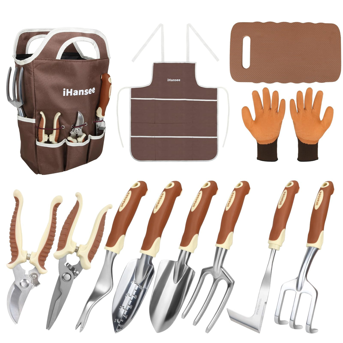 Pink Garden Tool Sets 4-Piece, Aluminum Gardening Hand Tool Kit