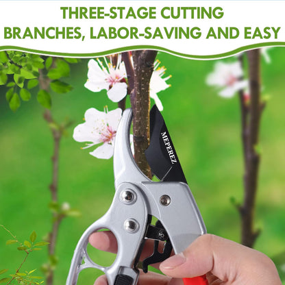 Premium Germany Pruning Shears, Hand Pruners 4x Cutting Power Trimming, Garden Clippers 1-Inch Cut Capacity, Best Gardening Gifts, Easy to use Gardening Tools, Arthritis Weak Hand Snips
