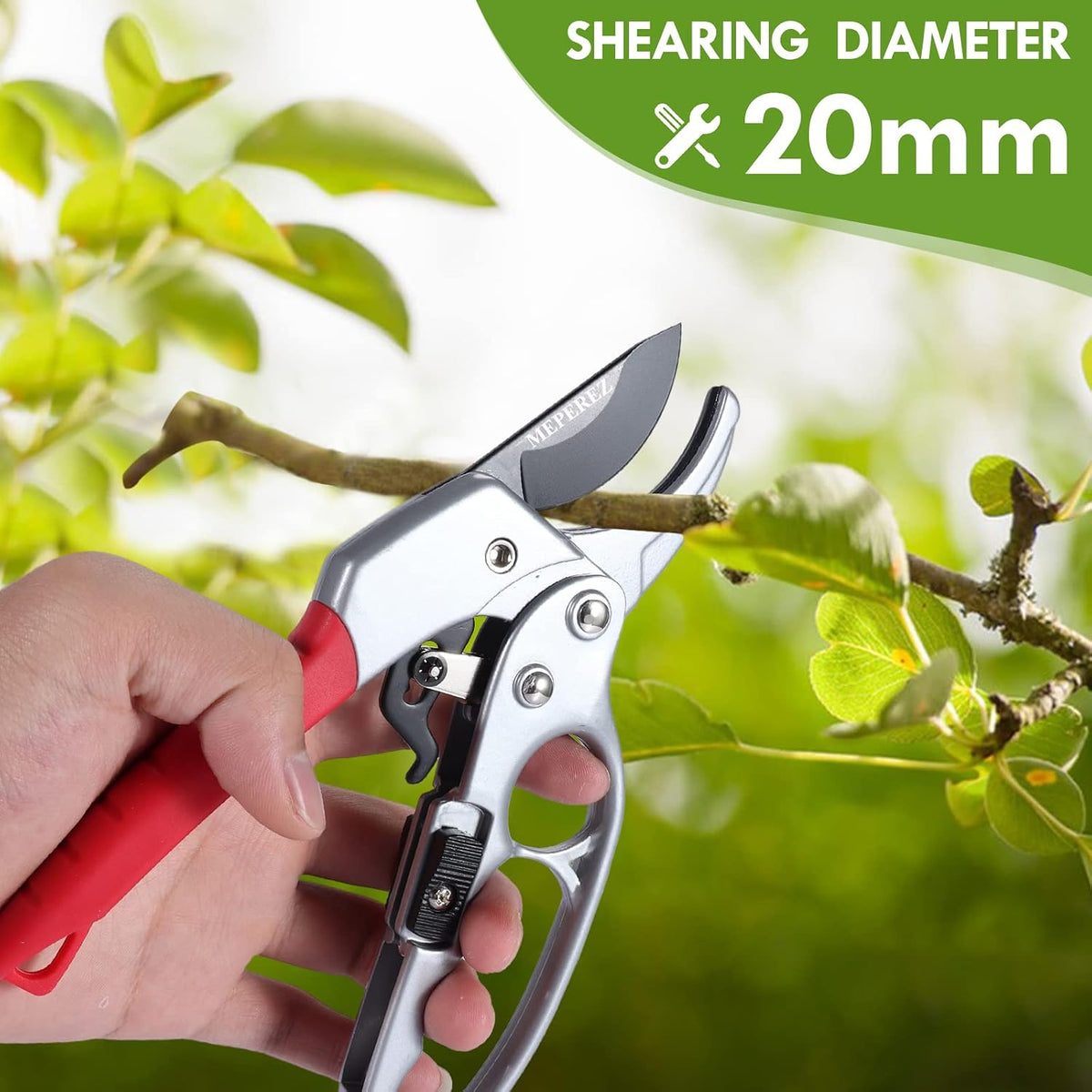 Premium Germany Pruning Shears, Hand Pruners 4x Cutting Power Trimming, Garden Clippers 1-Inch Cut Capacity, Best Gardening Gifts, Easy to use Gardening Tools, Arthritis Weak Hand Snips