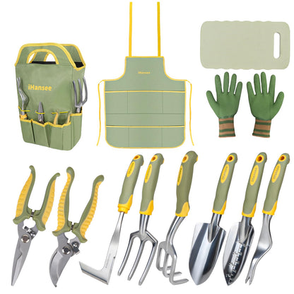 Pink Garden Tool Sets 4-Piece, Aluminum Gardening Hand Tool Kit