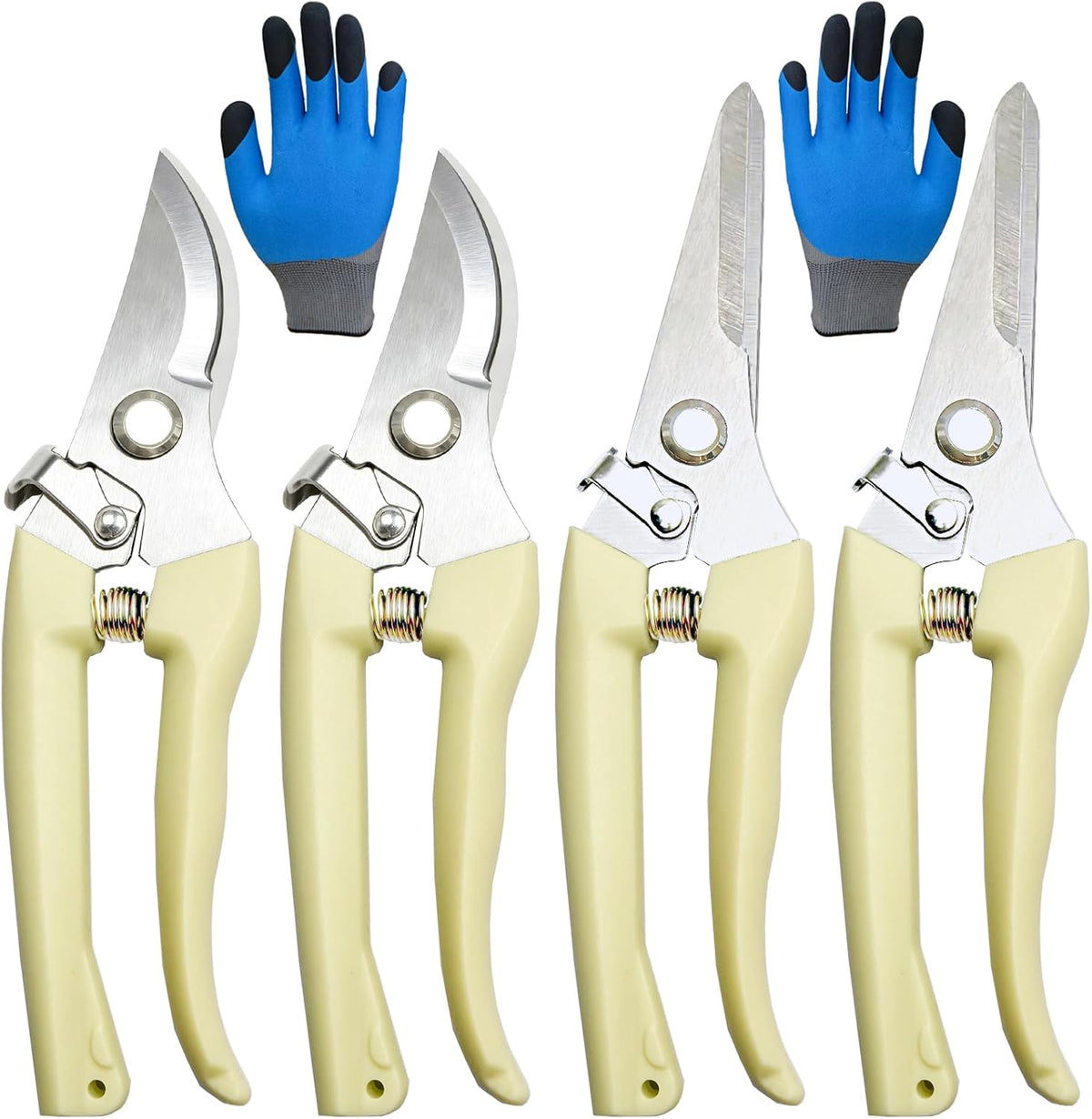 5Pack Pruning Shears, Stainless Steel Garden Shears with Gardening Gloves