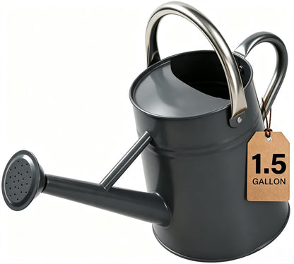 Watering Can for Outdoor&Indoor Plants，1.5 Gallon，Black