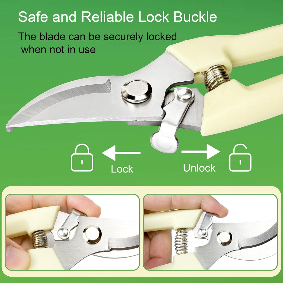 5Pack Pruning Shears, Stainless Steel Garden Shears with Gardening Gloves