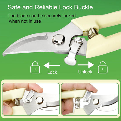 5Pack Pruning Shears, Stainless Steel Garden Shears with Gardening Gloves