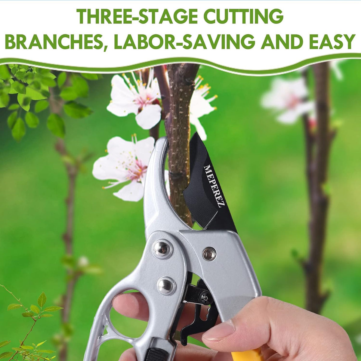 Premium Germany Pruning Shears, 4x Cutting Power Trimming, Garden Clippers 1-Inch Cut Capacity, Best Gardening Gifts, Easy to use Gardening Tools, Arthritis Weak Hand Snips