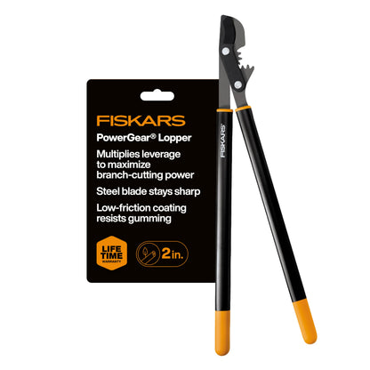 Fiskars 32” PowerGear Garden Bypass Loppers, Tree Trimmer, 2" Cut Capacity