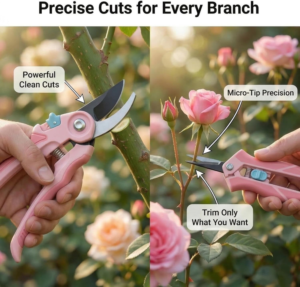 NEXON Pruning Shears 2-Pack, Bypass 8" & 6.25", SK5 Steel Garden Shears